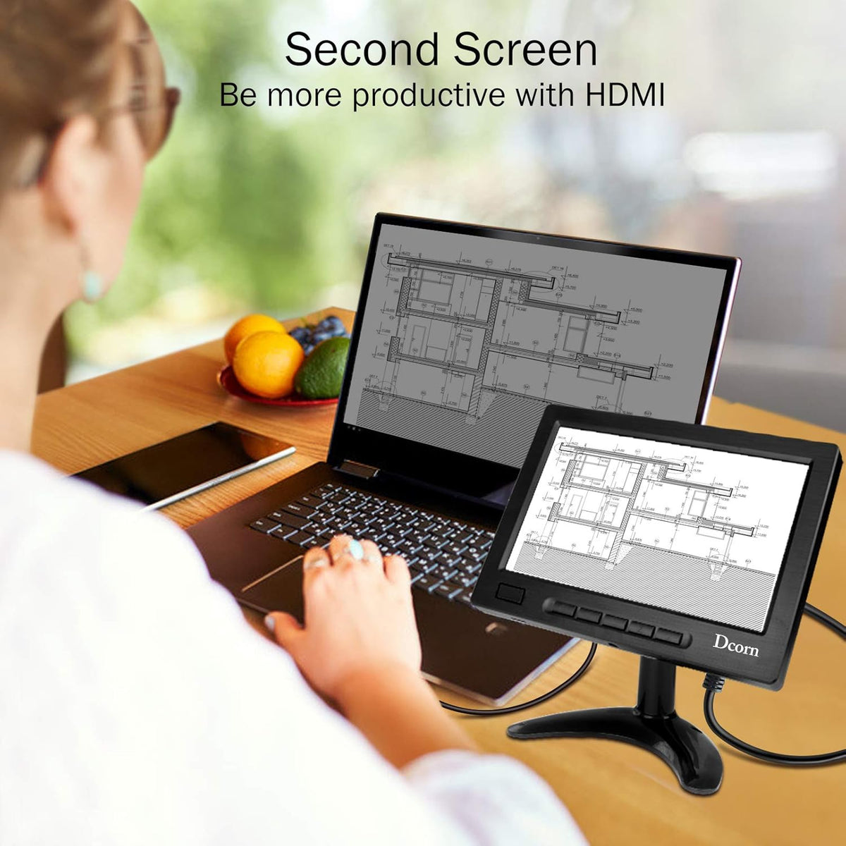 8 Inch IPS Metal Housing HDMI Monitor with Wall Bracket, Pack of 2 Y58329