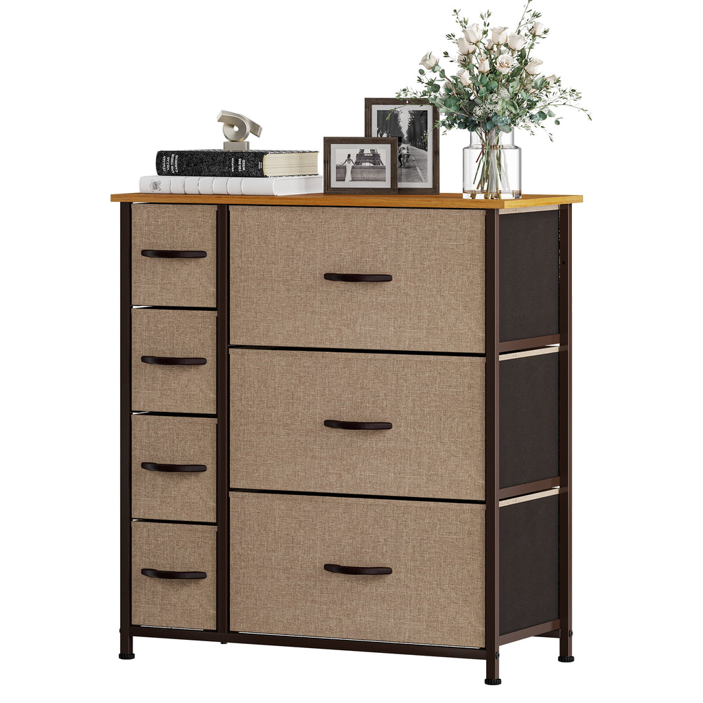 Gray Metal Fabric Wood Drawer Chests U77107