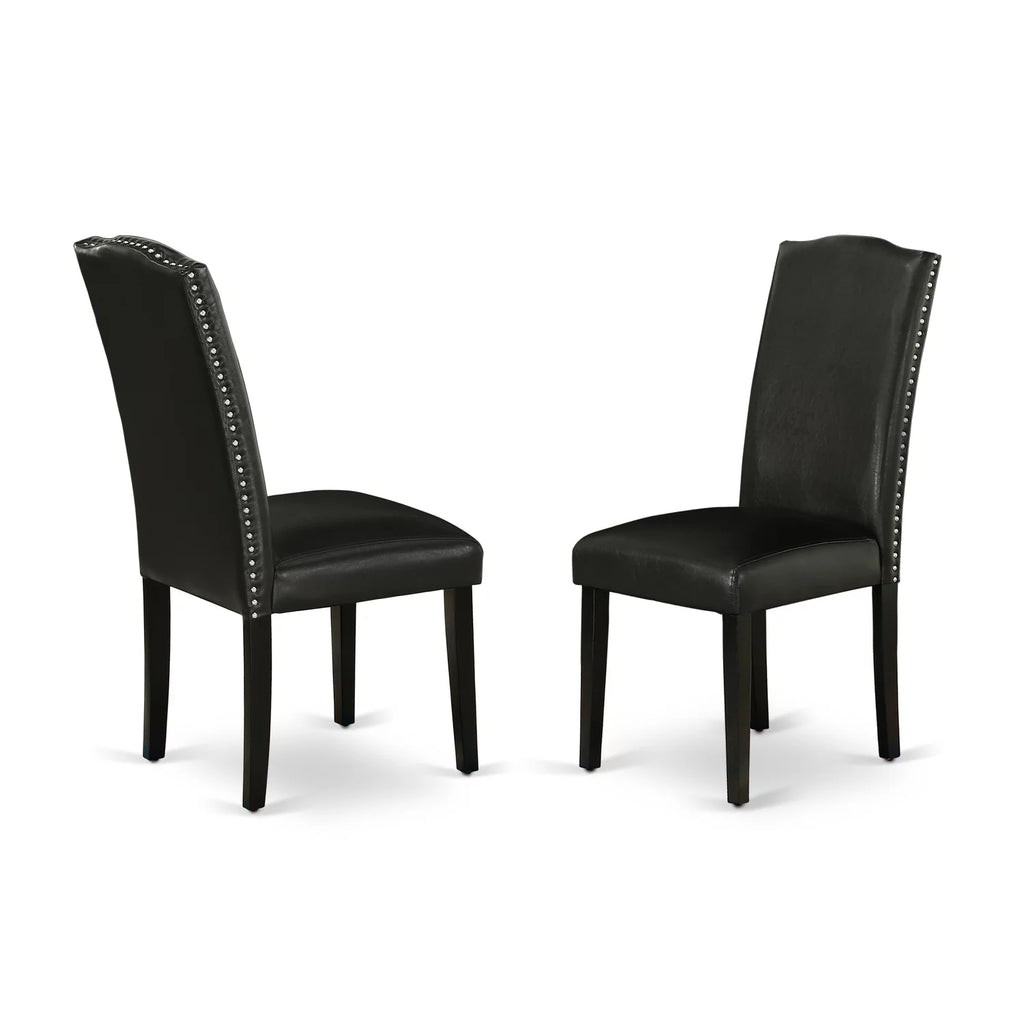 5 Piece Wood Dining Set with Leather Seat T258