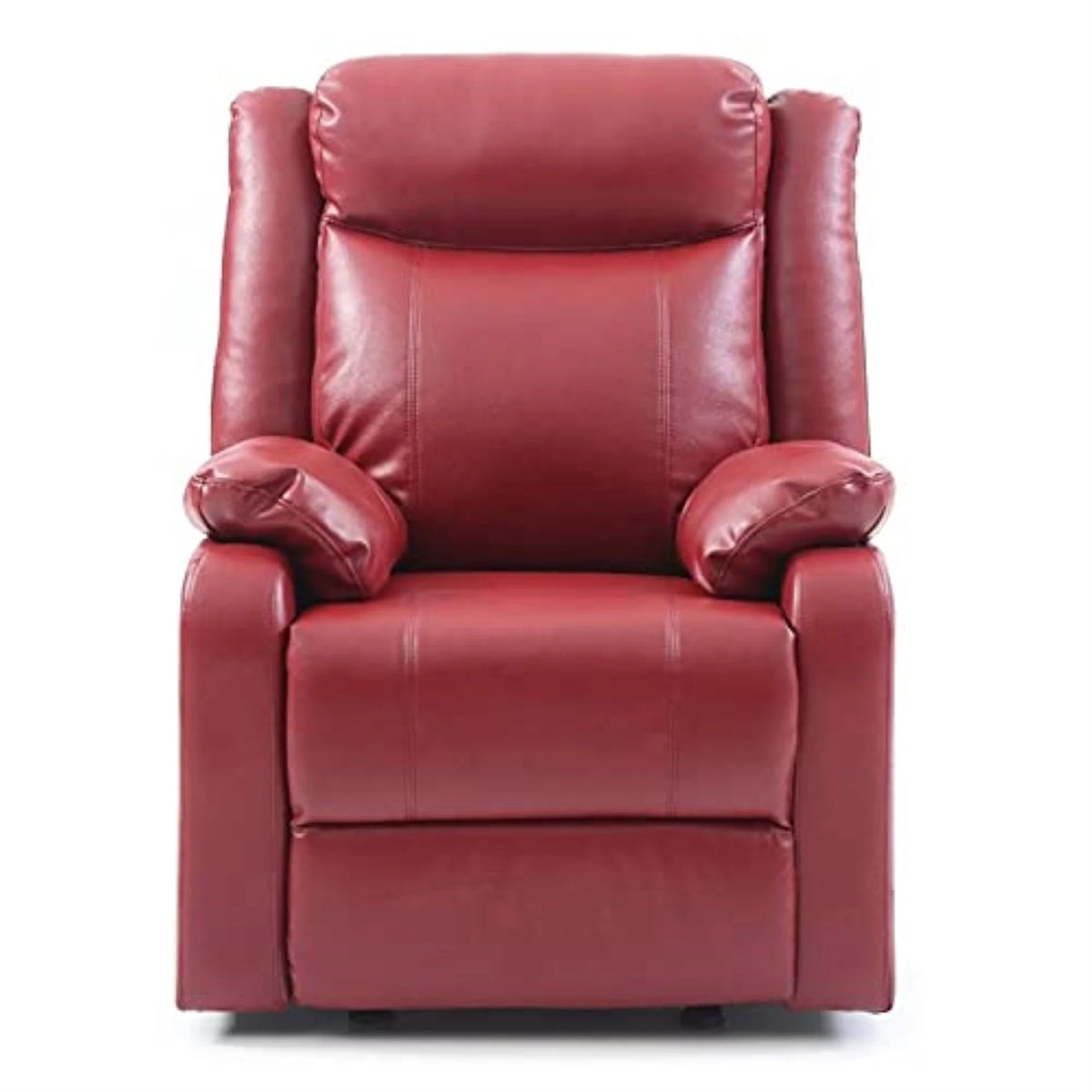 Red Faux Leather Rocker Recliner O338154