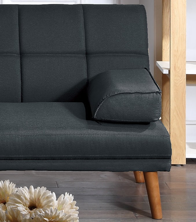 Black Polyfiber Convertible Sofa Bed C38723