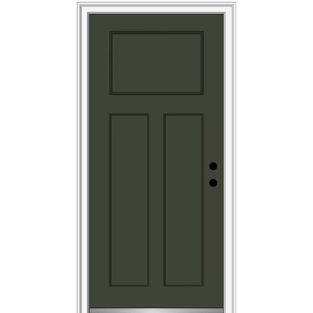 36 in. x 80 in. Left-Hand Inswing Painted Fiberglass Prehung Front Door J270