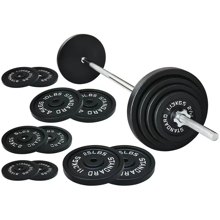 Cast Iron 100-Pound Barbell Set with Star Locks N861