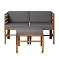 3-Piece Acacia Wood Patio Sectional J176