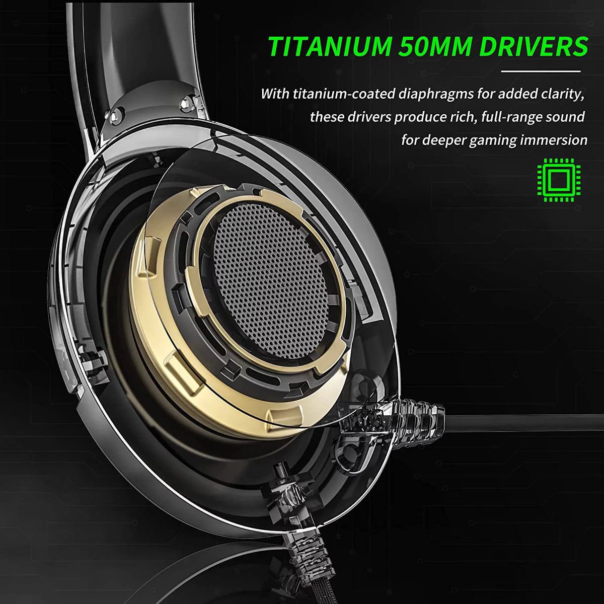 Green Gaming Headset with Microphone O79556