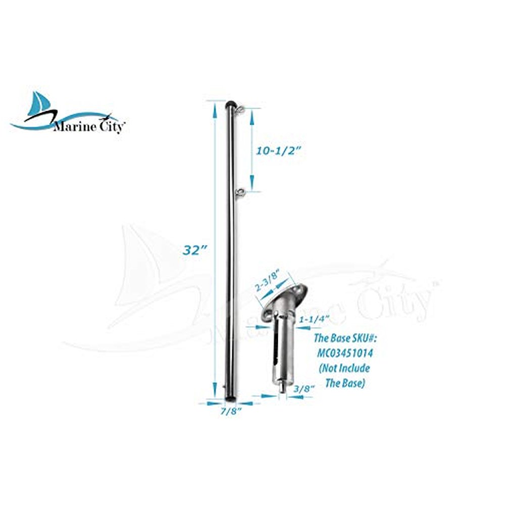 316 Stainless Steel Marine Boat 32" Flag Pole E32400