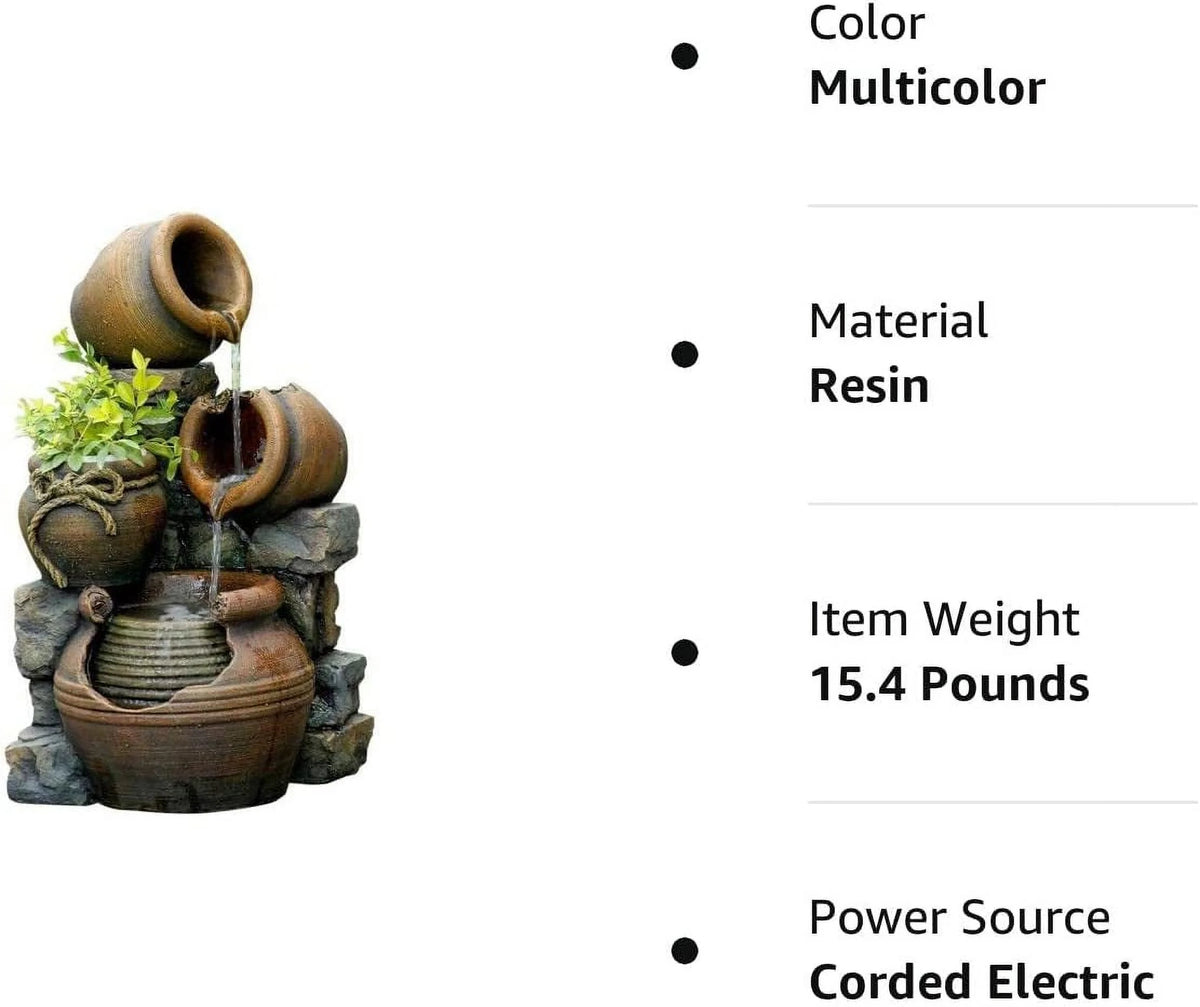 Outdoor Water Fountain with Flower Pot M712394