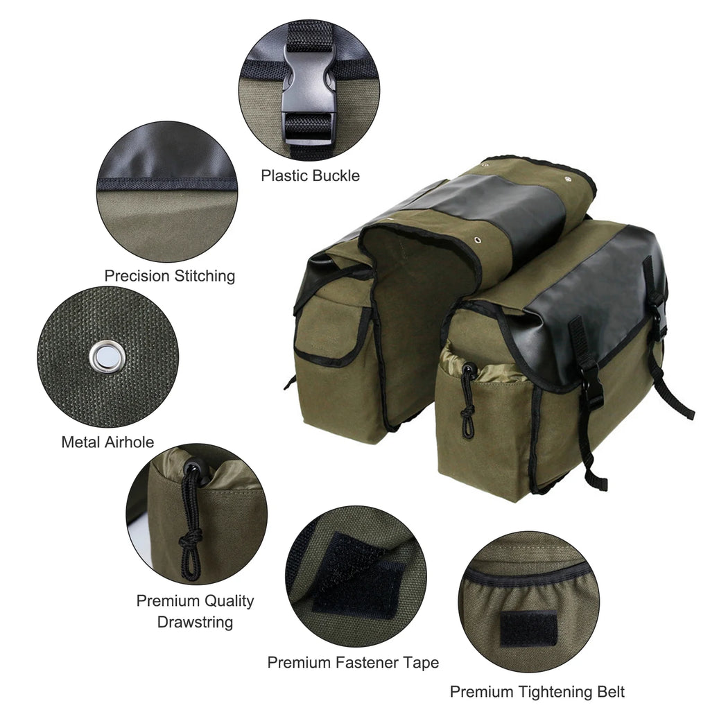 Canvas Waterproof Motorbike Saddle Bag P208507