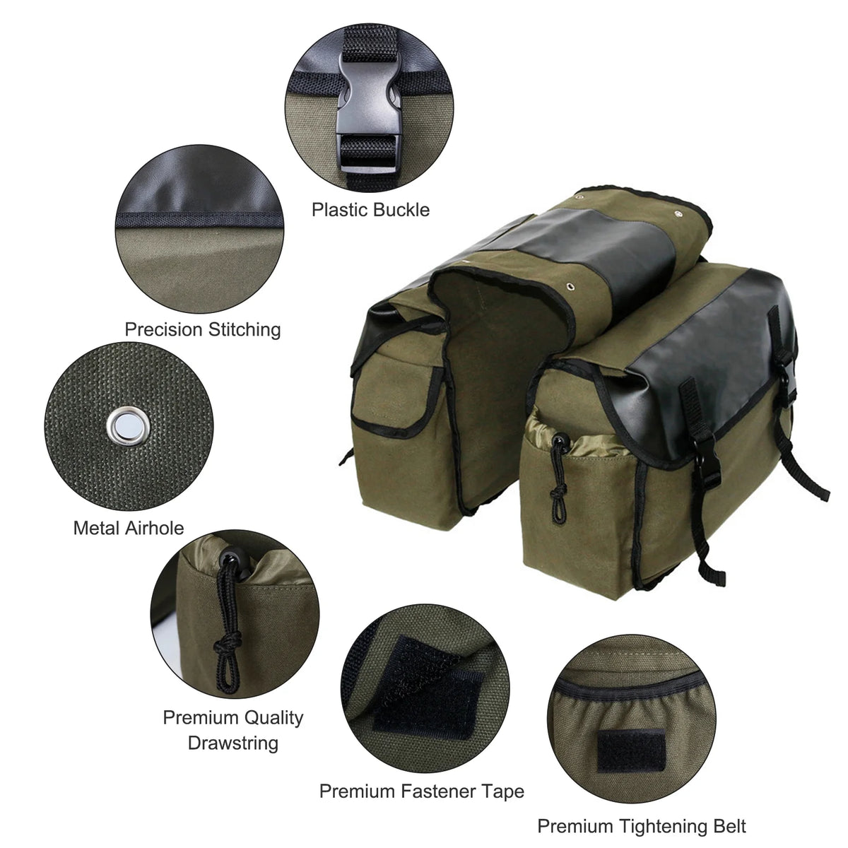 Canvas Waterproof Motorbike Saddle Bag P208507
