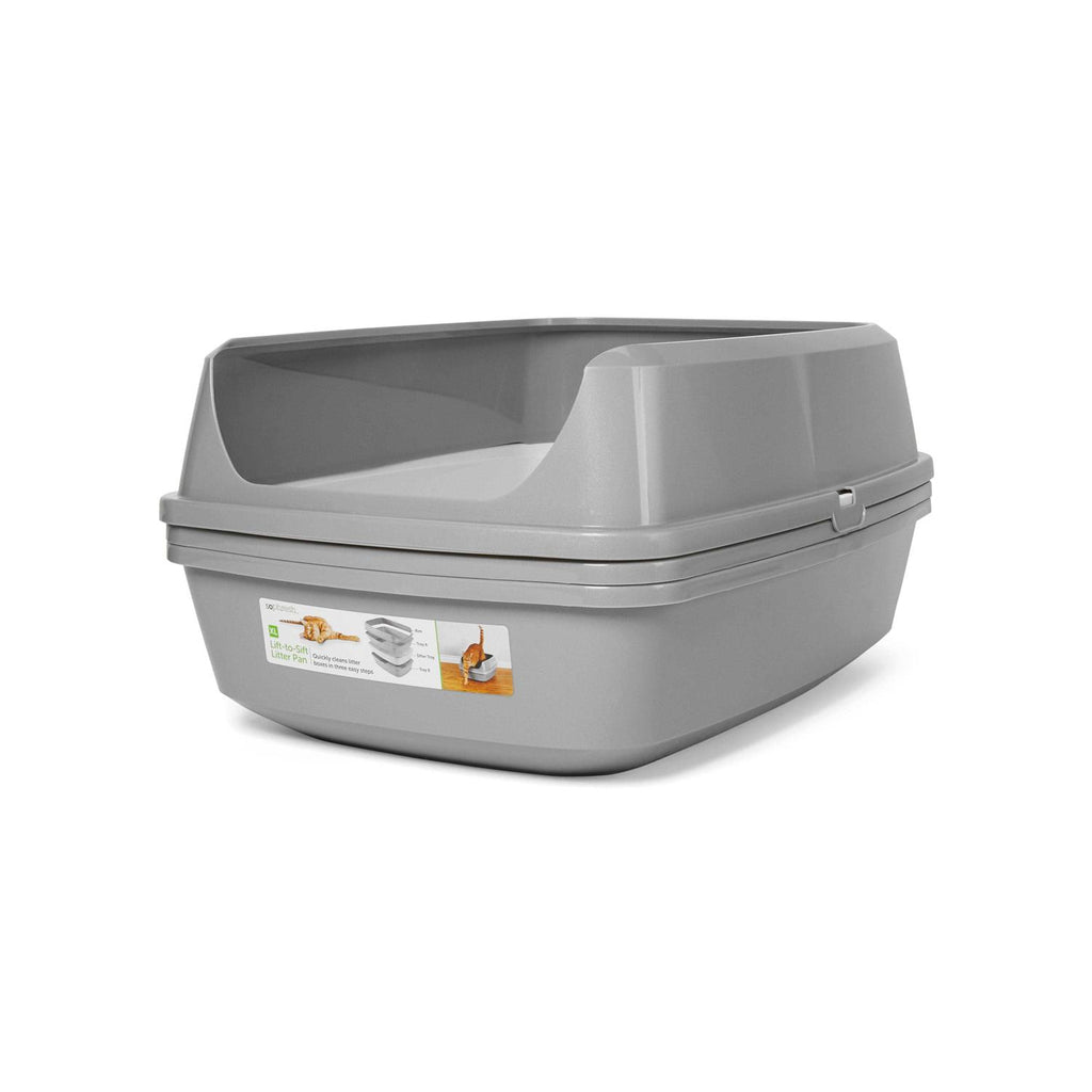 Grey & White Lift-to-Sift Cat Litter Pan M6399
