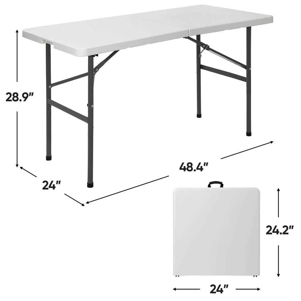 4FT White Plastic Folding Table J517832