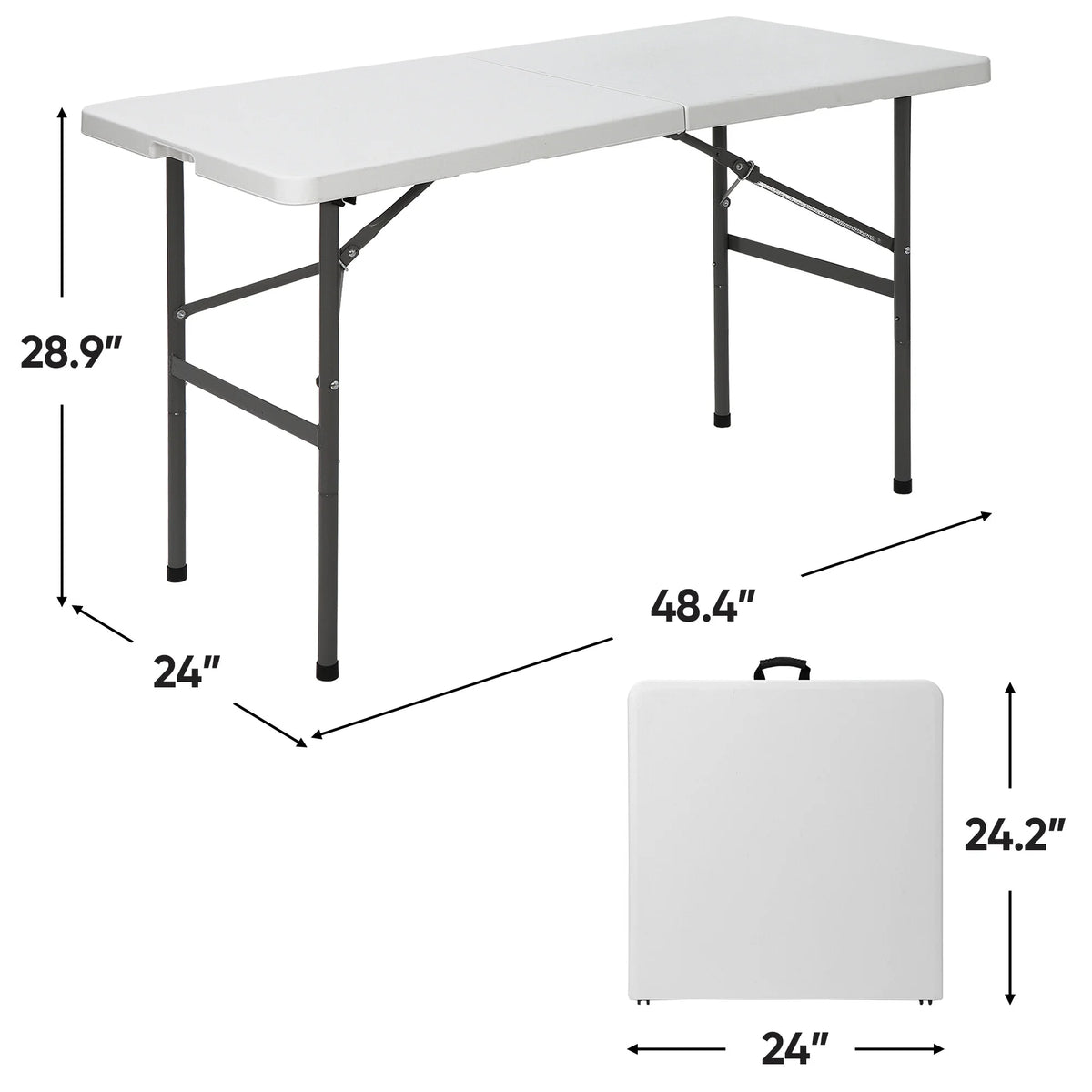 4FT White Plastic Folding Table J517832