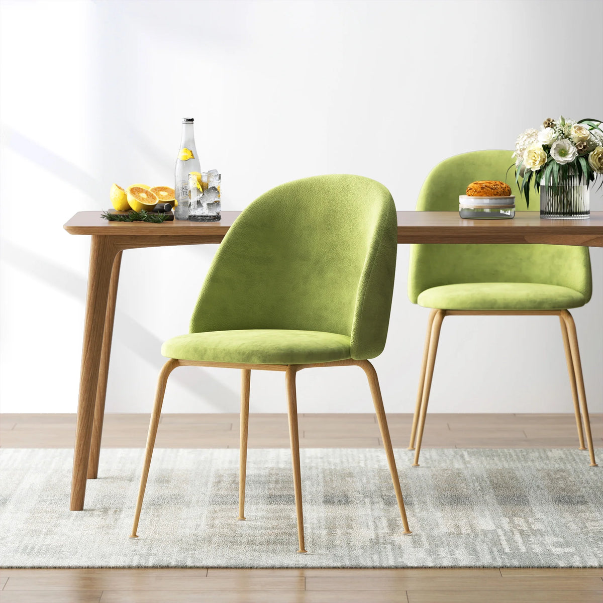 Green Velvet Dining Chairs Set of 4 G898