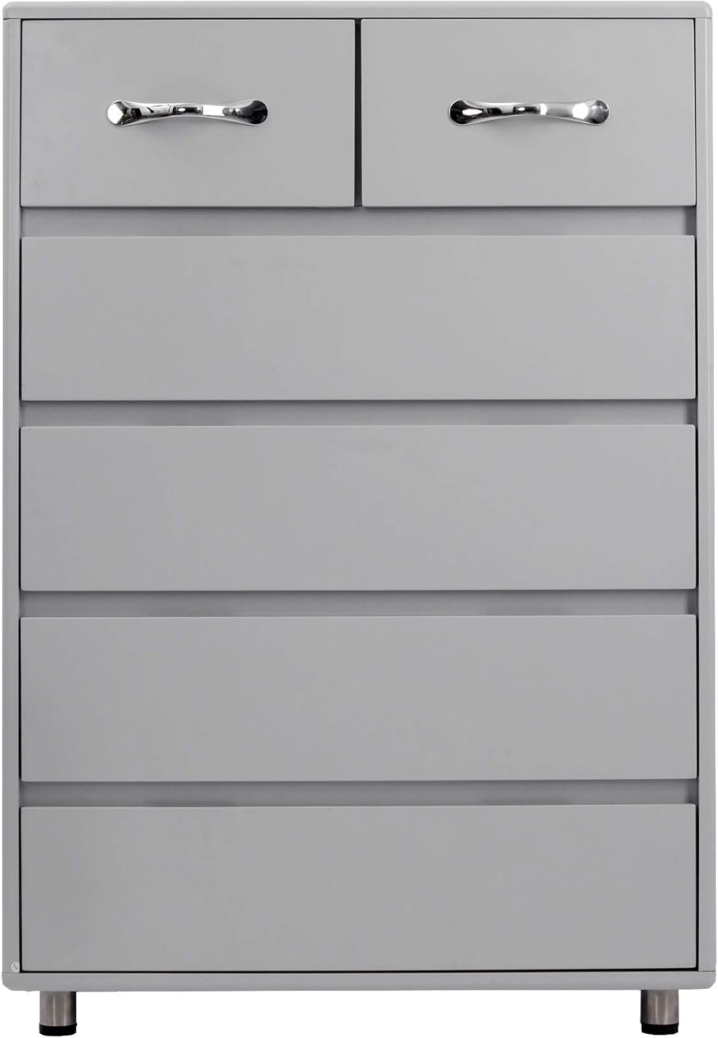 Three Drawers and Three Doors Storage Drawer File Cabinet Side Table Grey P29790