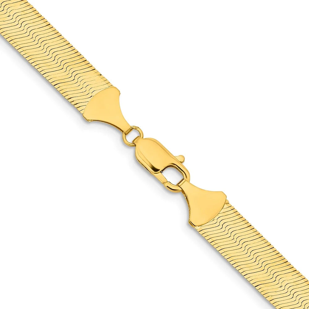 14K 18 inch 10mm Herringbone Chain with Lobster Clasp E2414