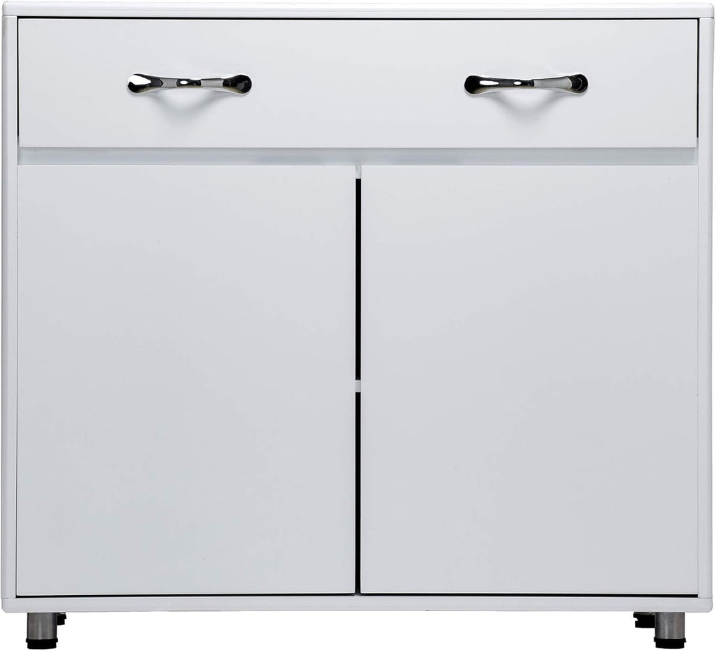 Three Drawers and Three Doors Storage Drawer File Cabinet Side Table Grey P29790