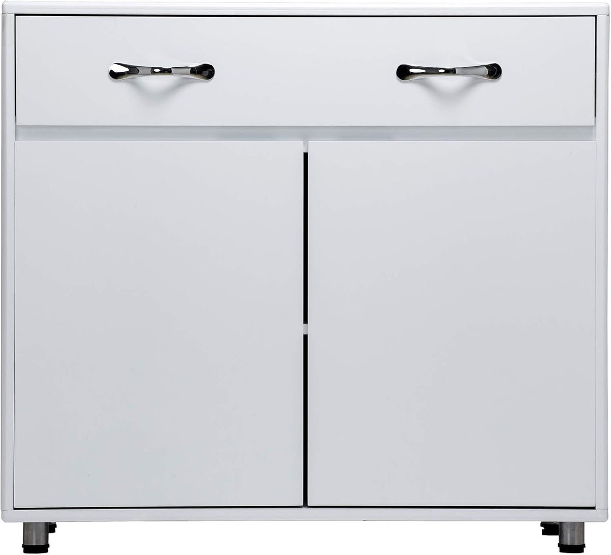 Three Drawers and Three Doors Storage Drawer File Cabinet Side Table Grey P29790