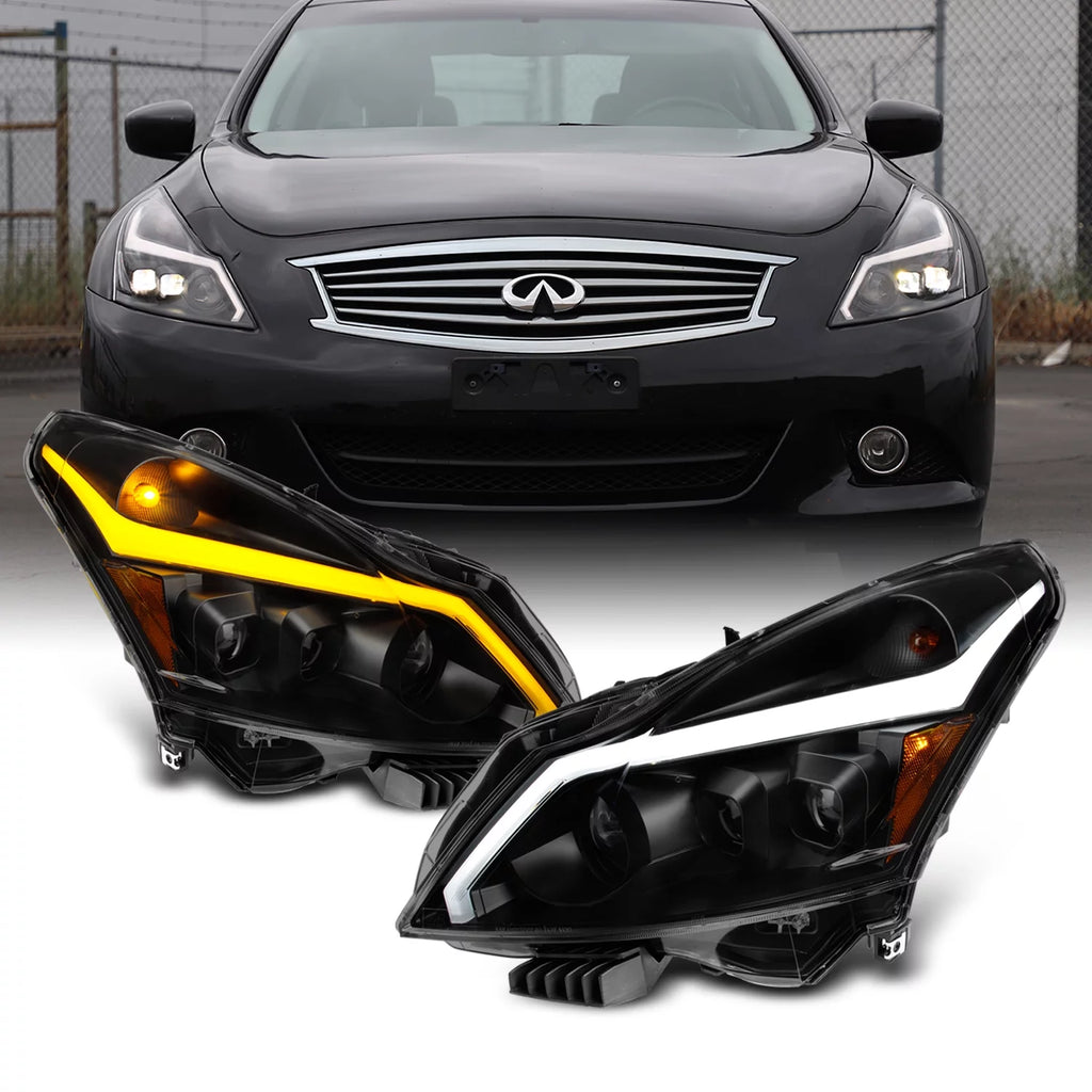 Black Smoked LED Projector Headlights D59260