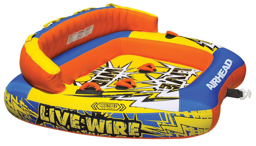 Inflatable 1-3 Rider Towable Tube + 60' Tow Rope U681048