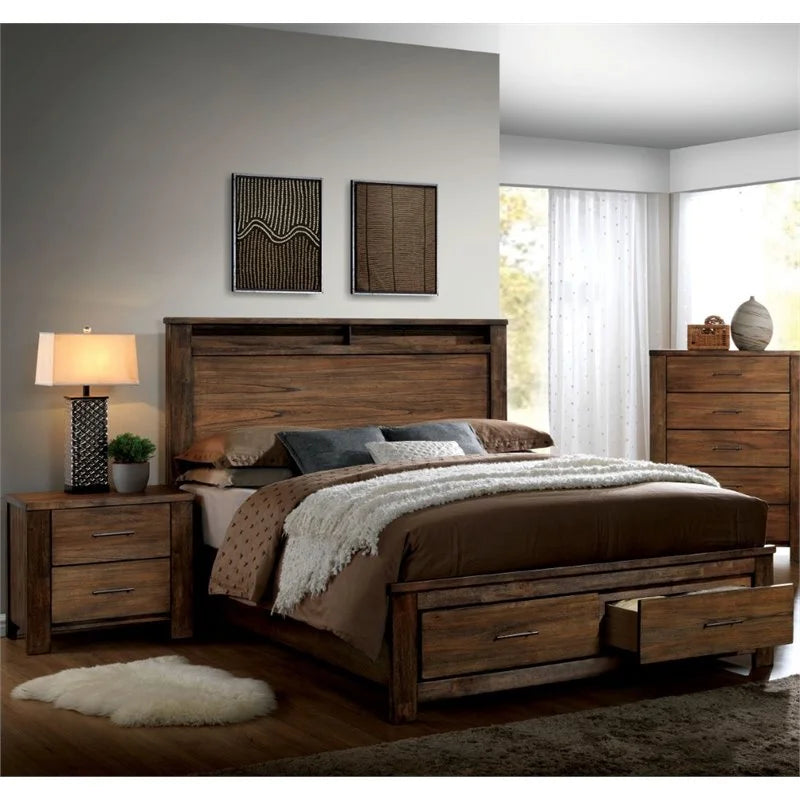 Antique Oak Solid Wood Bedroom Set Cal King Z778