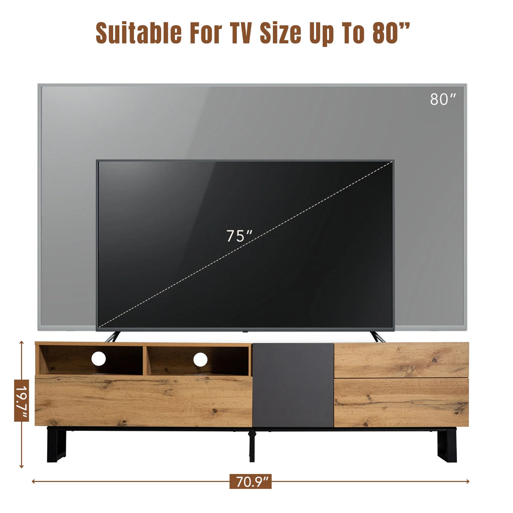 Modern TV Stand with Double Storage Space H6097