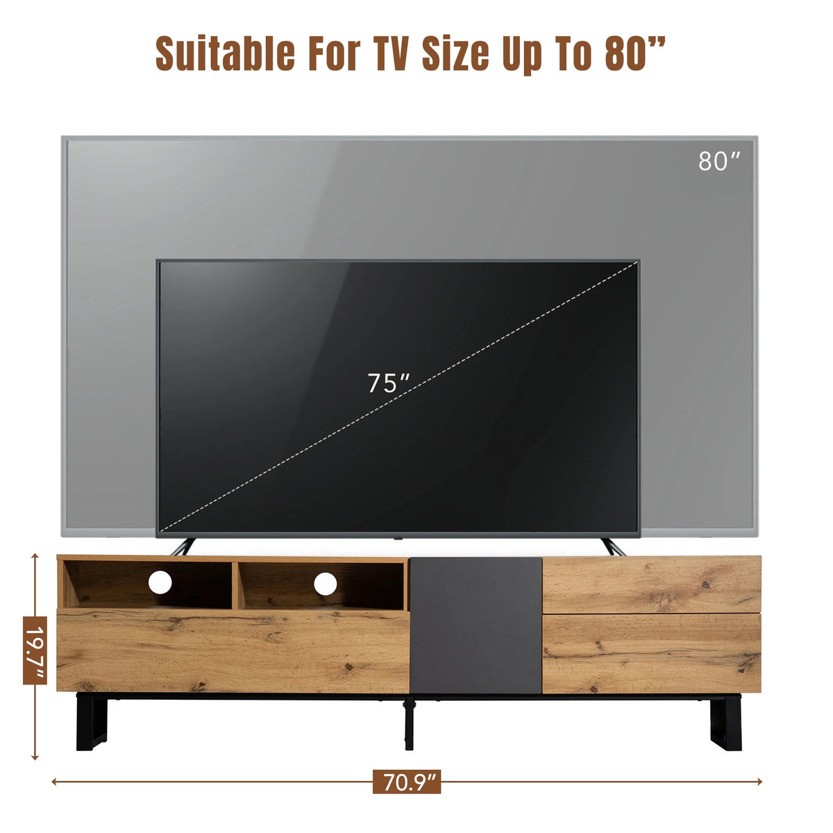 Modern TV Stand with Double Storage Space H6097