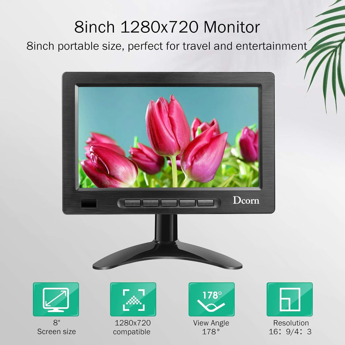 8 Inch IPS Metal Housing HDMI Monitor with Wall Bracket, Pack of 2 Y58329