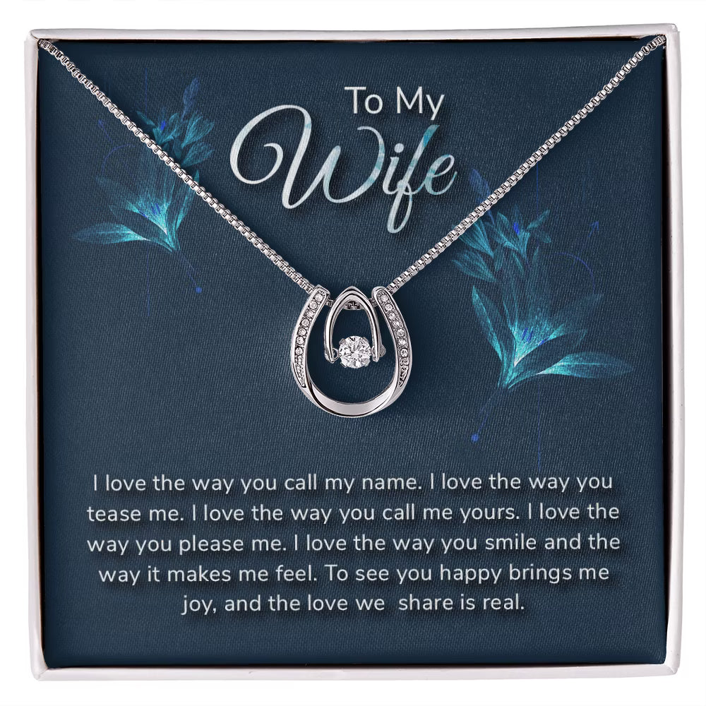 Lucky Horseshoe Necklace with CZ Crystals G839