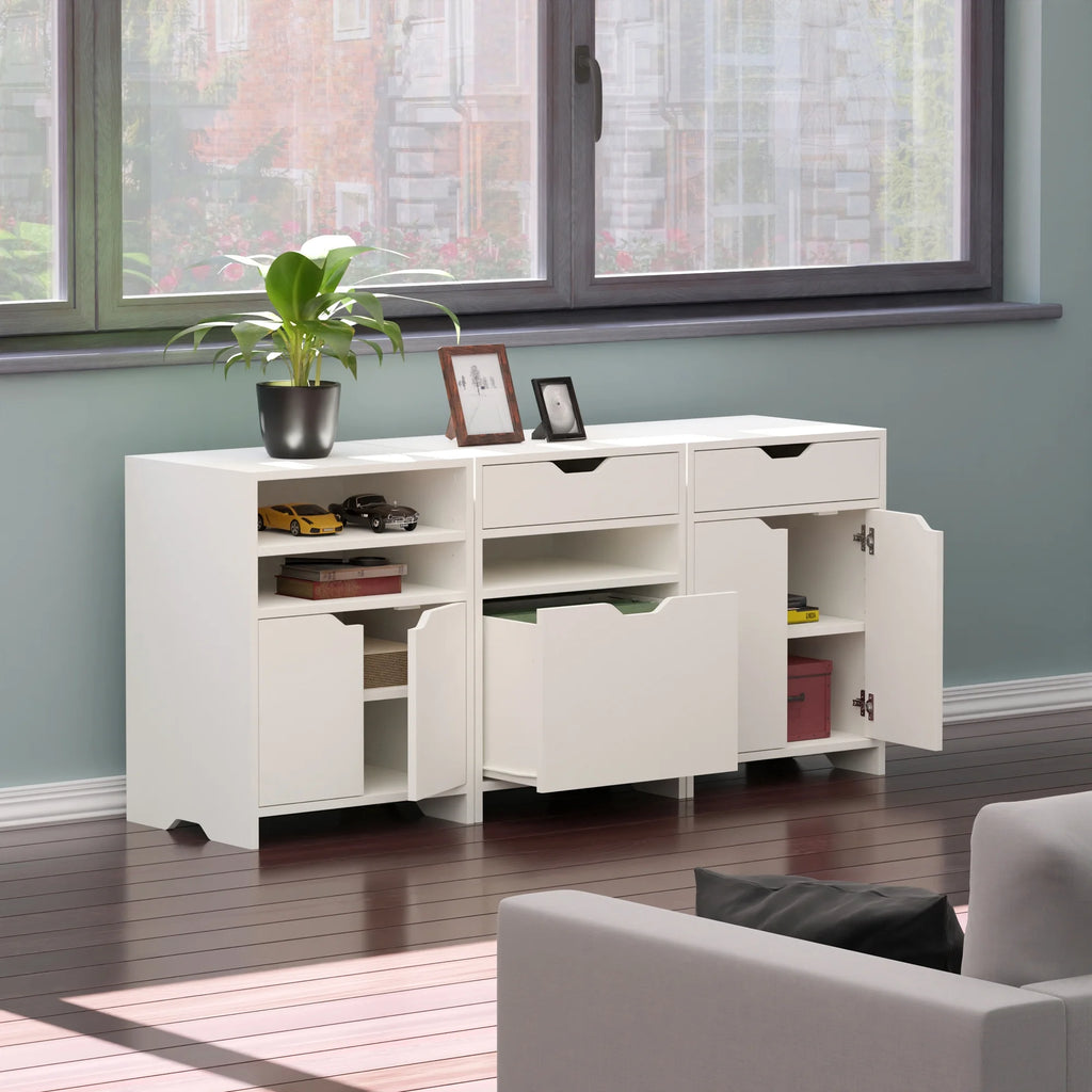 3-Pc White Storage Cabinet Set F4115