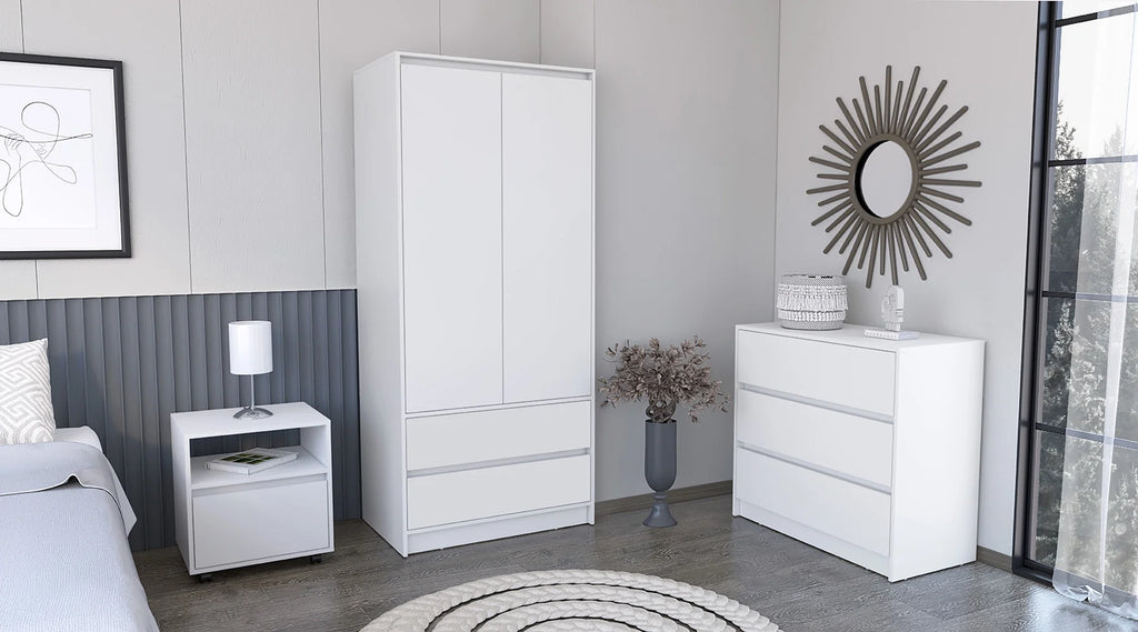 White 3 Piece Bedroom Set Q420537