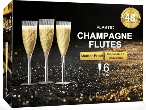 16 Pack 6oz Clear Champagne Flutes B8267
