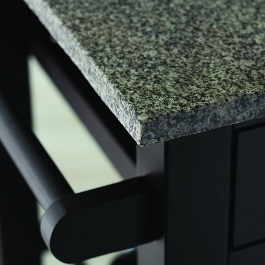Black Granite Top Kitchen Cart R3864