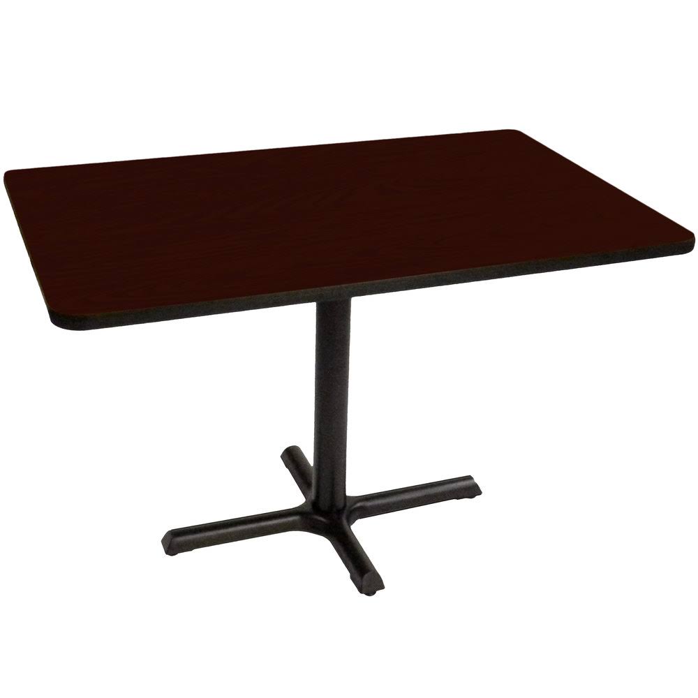 Mahogany Cafe and Breakroom Table with Cross Base K841