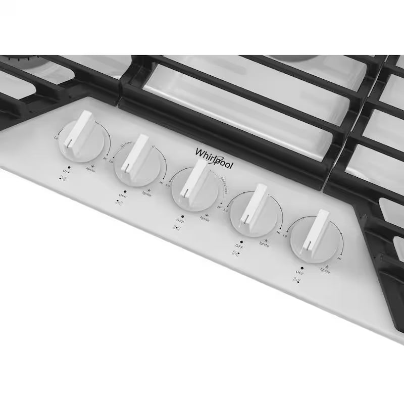 5-Burners Recessed Gas Cooktop in White M32853