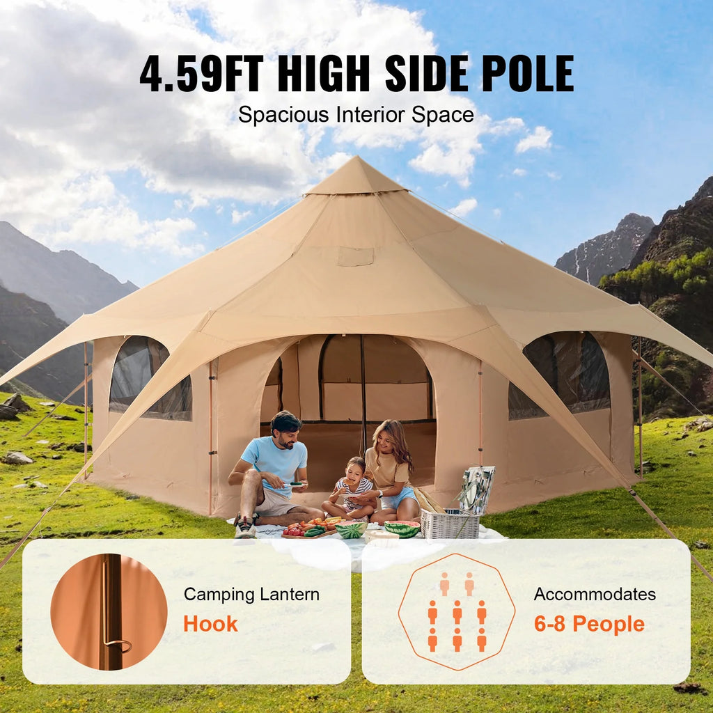 Canvas 4 Seasons Bell Tent with Stove Jack R690