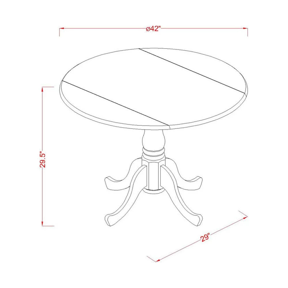 5 Piece Wood Dining Set with Leather Seat T258