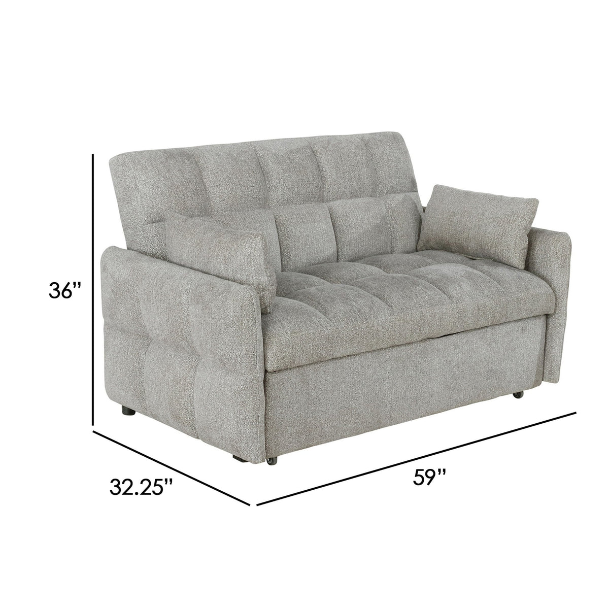 Beige Sleeper Sofa Bed Futon Q159416