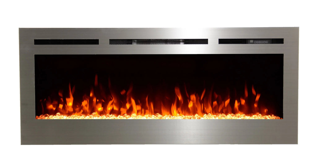 50" Stainless Steel Electric Fireplace F7864