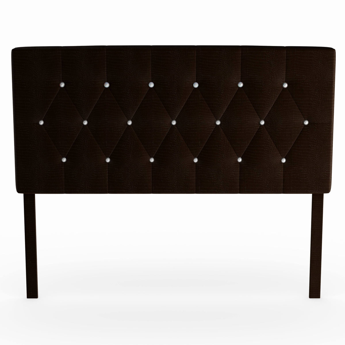 Black Faux Leather Button-Tufted Headboard W265