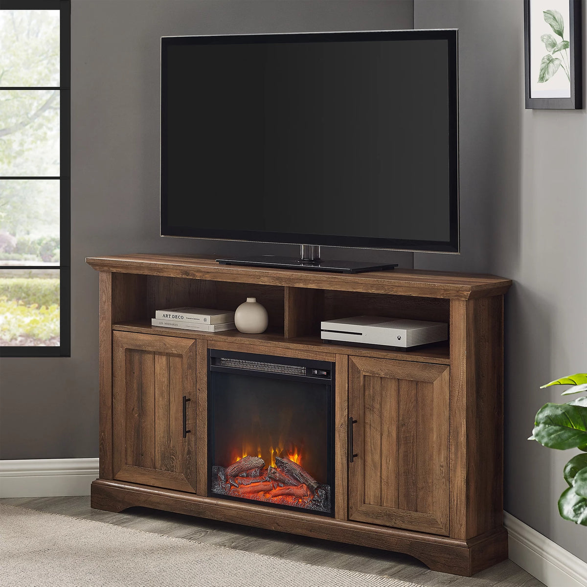 Coastal Corner Fireplace TV Stand X848
