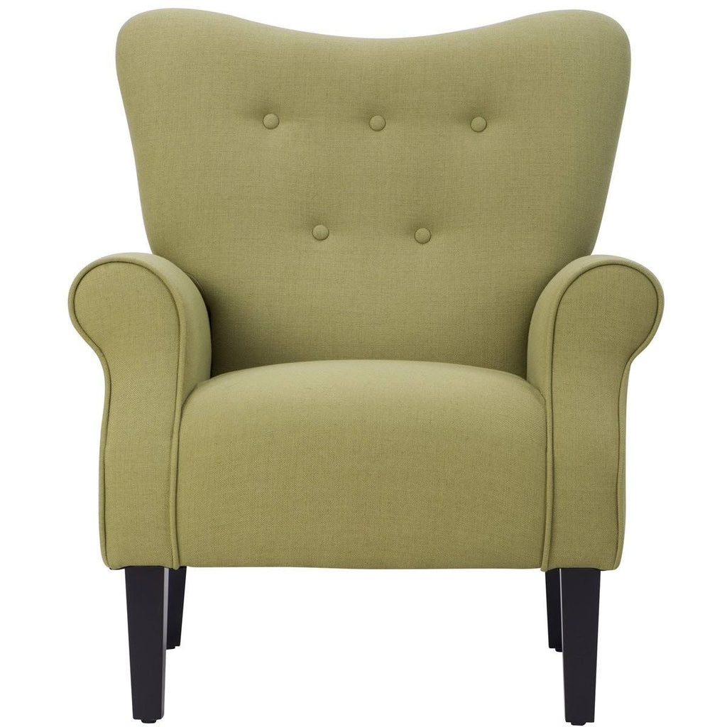 Blue Wing Back Accent Chair with Wooden Legs U211