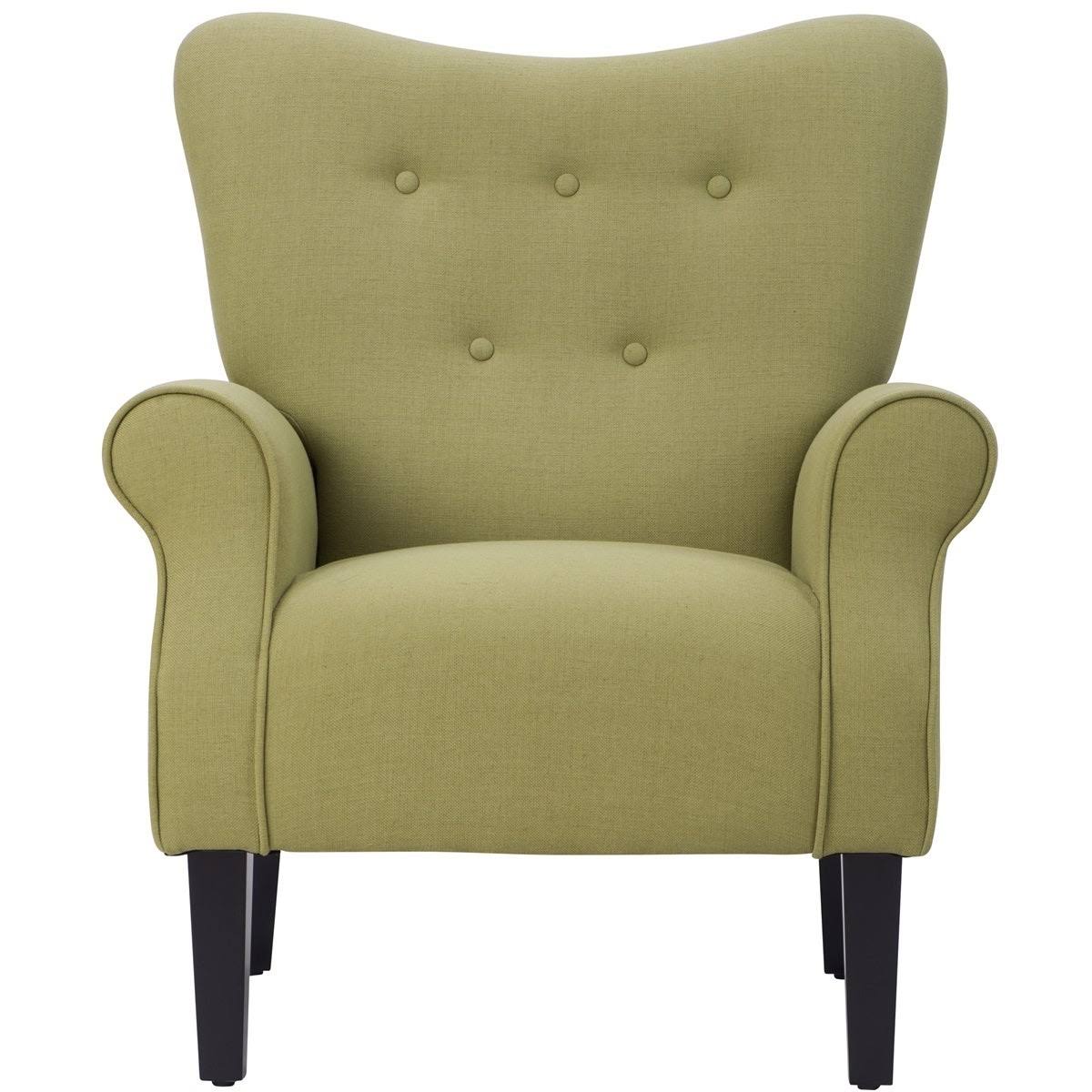 Blue Wing Back Accent Chair with Wooden Legs U211