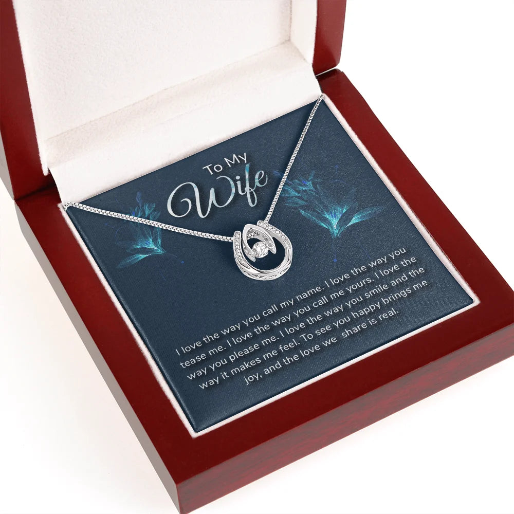 Lucky Horseshoe Necklace with CZ Crystals G839
