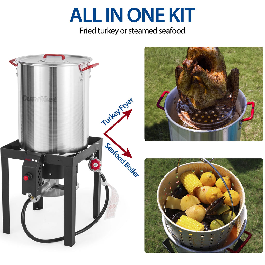 30 QT Turkey Fryer with Basket and Burner Set G490936