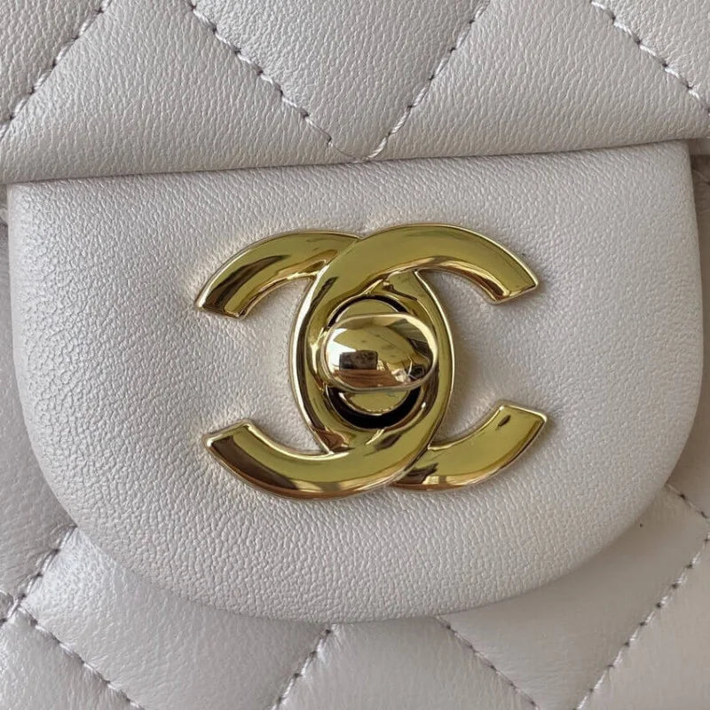 Mini Flap Bag With Top Handle Iridescent Lambskin W38120