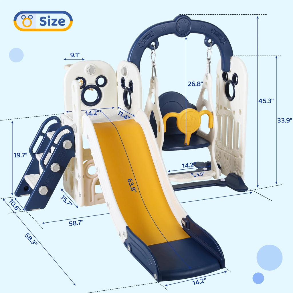 5 in 1 Toddler Swing and Slide Set H67673