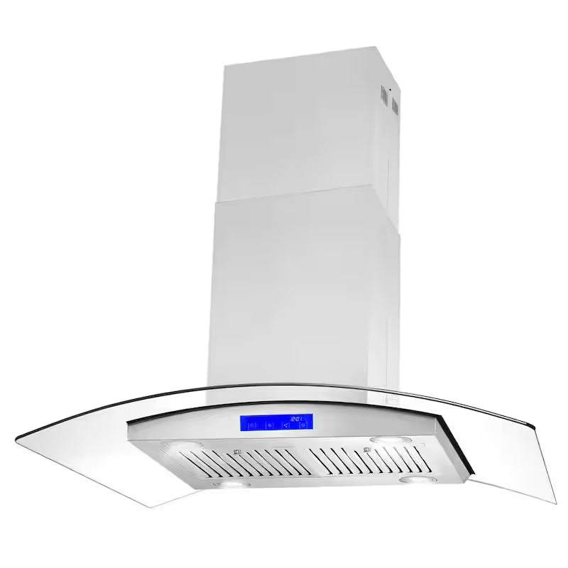 36 in. Stainless Steel Ductless Island Range Hood with Carbon Filter S490
