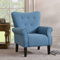Blue Wing Back Accent Chair with Wooden Legs U211