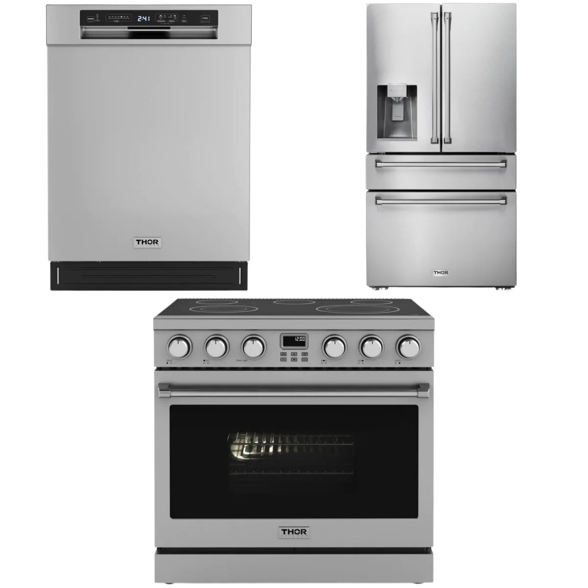 36 Electric Range, Refrigerator and Dishwasher F800416