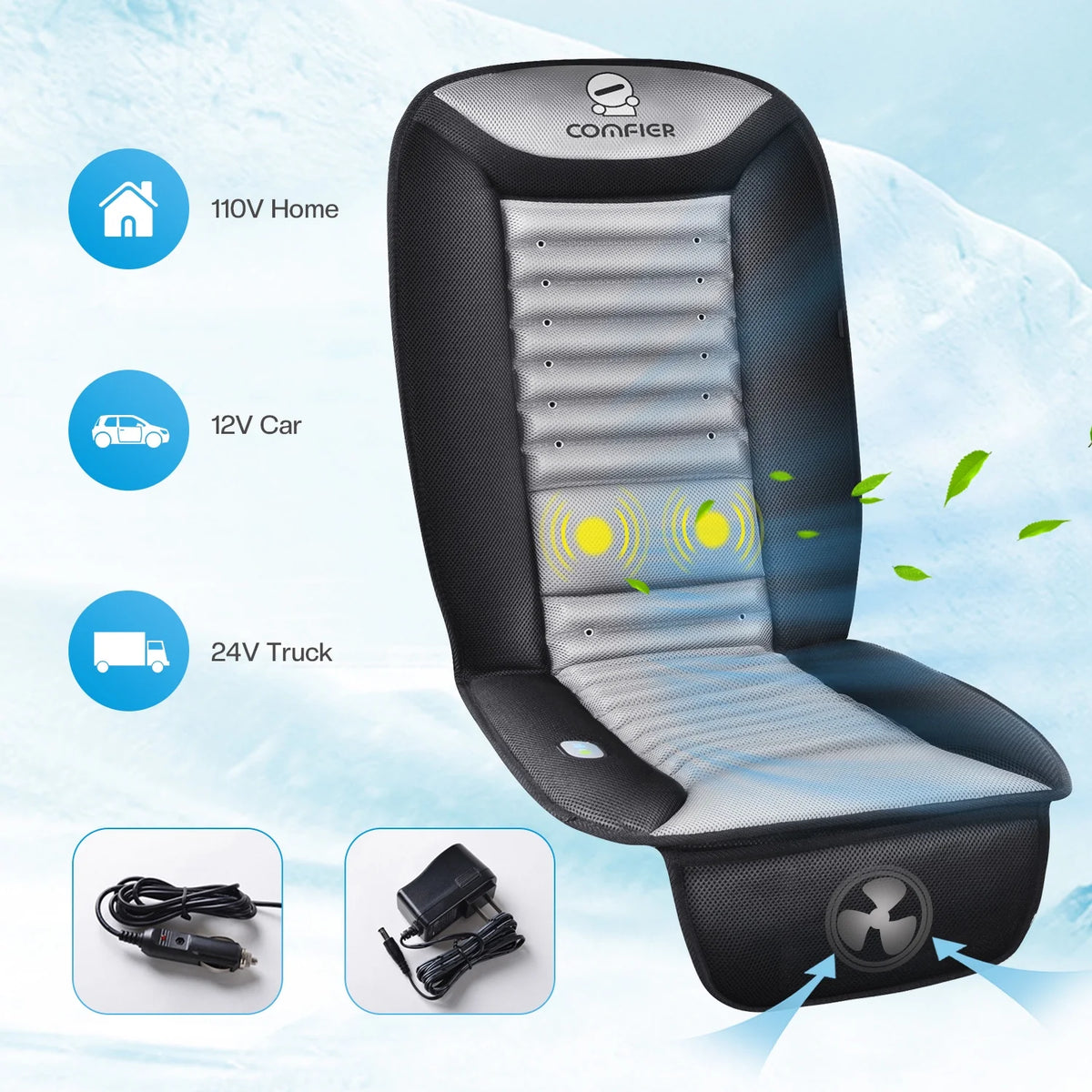 Car Seat Cushion with Back Massage W652282